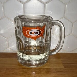 A&W Clear Glass Mug with Orange Logo
